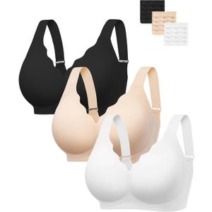 Angelhood Plus Size Jelly Bra Push Up Bras for Women Full Coverage Bralette, Minimizer Bras for  Breasts Medium