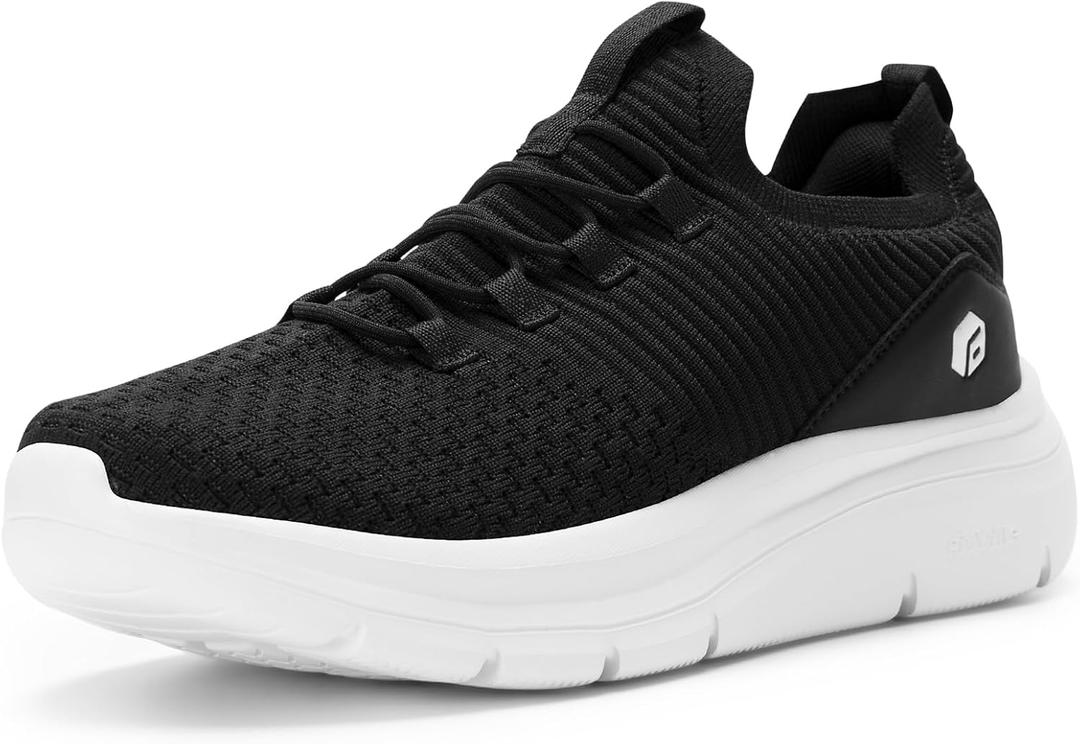 FitVille Mens Walking Shoes Wide Width Lightweight Extra Wide Slip on Shoes for Men Breathable, Max Cushioning Mens Wide Sneakers (Black, 13EW)
