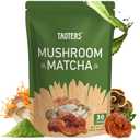 Mushroom Matcha with 6 Adaptogenic Mushrooms and Ceremonial-Grade Matcha, MCT Oil, Coconut Milk Powder for Better Energy, Focus, Digestion and Immunity, 30 servings (EXP 08/01/27)