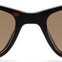 SOJOS Retro Polarized Petite Rectangle Sunglasses Womens Mens Vintage Skinny 80s 90s Thin Shades SJ2376 (Brown)