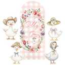 Honoson 5 Pcs 2.6x6ft Large One Silly Goose Cardboard Cutouts Stand up Life Size Goose Birthday Party Decorations Baby Shower Arch Photo Props Backdrop for 1st Birthday Lawn Yard Party Supplies