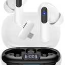 RYR Wireless Gaming Earbuds, 20ms Low Latency, Gaming Earbuds with Noise Cancelling Mic, 2.4Ghz & Bluetooth, LED Display, 36H Playtime for Meta Quest 3/2, PS5, PS4, VR, Switch, Steam Deck, PC, Phone (White)