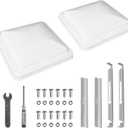 Jack Boss 2 Pack Set Roof Vent Cover, 14 Inch Replacement Vent Lid for Inside RV Trailer Camper Motorhome, White