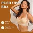 Push Up Bras for Women Daisy Bra Bras for Back Fat Sexy Comfortable Back Smoothing Bra (34B-46DD) (Beige)