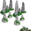 8pcs Miniature Resin Rockery, Mini Zen Garden Decor Bonsai Rockery Statue Fake Mountain Figurines Ornament for DIY Plant Pot Terrarium Decor