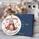 5 x Owl Ornaments for Christmas Trees - Unique Owls Gifts for Women, Men, Family, Coworker, Xmas Gifts for Owl Lovers, Animal Lover Gift for Friends Neighbors, Ceramic Bird Ornaments