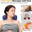 Mothers Day Gifts, Neck Massager with Heat, Neck Massager Pillow with 3 Modes & Heat, 3-in-1 Wireless Electric Shoulder Massage with 2000mAH, Gift for Women Men Christmas