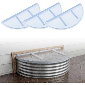 MorningRo 3 Pcs Round Flat Window Well Covers Plastic Window Well Cover for Snow and Rain 39" Length x 17" Depth x 2.5" Height for Basement and Outdoor Use