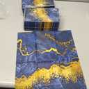 Geyoga 200 Pcs Marble Guest Napkins 2 Ply Disposable Guest Bathroom Paper Blue Gold Decorative Napkins Marbleized Hand Towels for Home Bathroom Kitchen Party Table Decor