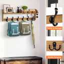 Coat Rack Wall Mount with Shelf, 27.5" Entryway Wall Hanging Shelf, Coat and Key Hanger with 10 Dual Hooks, Mail Organizer and Key Holder Hat Rack for Wall, Wood Coat Hooks with Storage