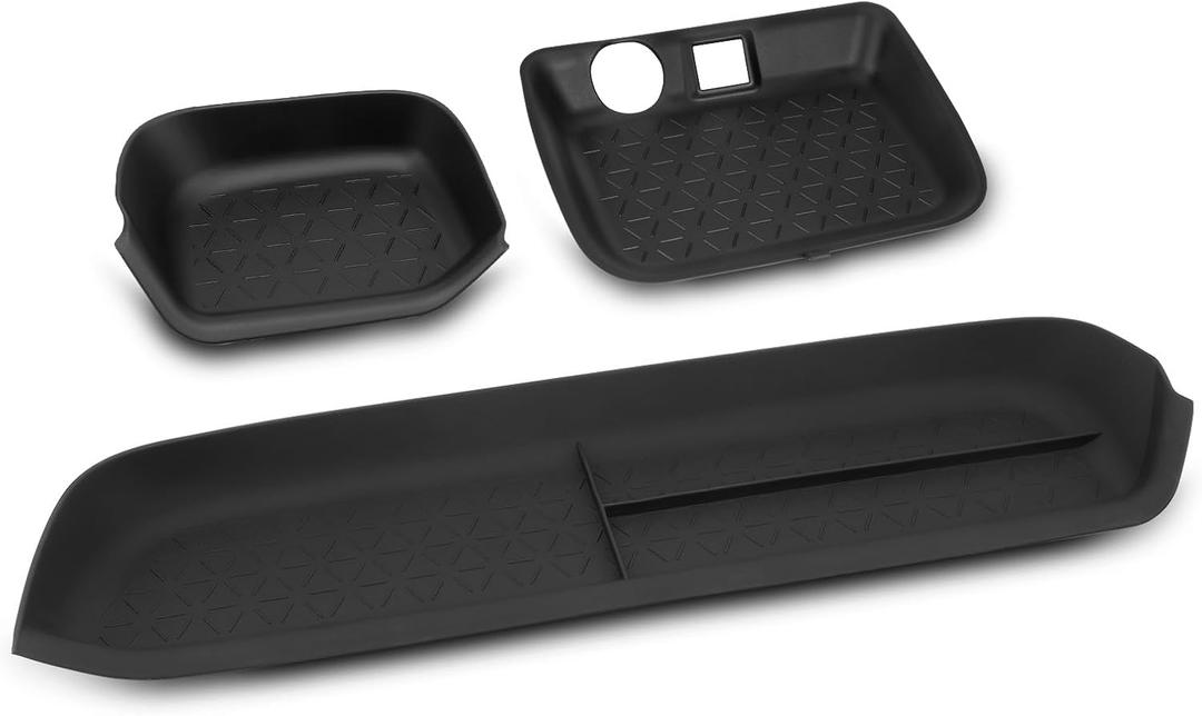 PIFOOG Center Console Storage Organizer Tray Fit for Toyota RAV4 2025 2024 2023 2022 2021 2020 2019 Car Passenger Glove Box Storage Mat Driver Central Insert Trays Interior Accessories Black 3PCS
