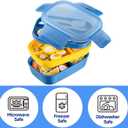 Large Capacity Bento Box Adult Lunch Box,3 Layers Stackable Bento Lunch Containers for Adults/Kids, Built-in Utensil Set, Bento Lunch Box for Dining Out, Work, School, Blue