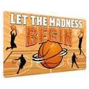 Fanfanwin Let The Madness Begin Banner March Basketball Party Decorations 5.9 x 3.6ft Basketball Backdrop Sport Background Banner for College Birthday Party Supplies Madness