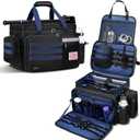 Patrol Bag Law Enforcement, Extra Large Police Gear Bag for Car Front Seat Organizer with a MOLLE Pouch & 15.6In Laptop Layer, Multiple Compartments Police Duty Bags Fit Vehicle Passenger Seat, Black