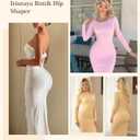 Irisnaya Women Shapewear Control Panties Body Shaper Butt Lifter Padded Hip Enhancer Seamless Underwear Hi- Waist Short (Beige, M)