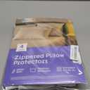 Ultra Soft Pillow Protectors with Zipper Standard Size - Set of 4 Breathable Pillow Covers - 100% Protection Against Stains, Dust & Dirt - Machine Washable (White)