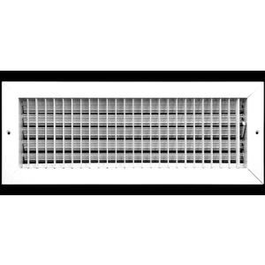 18" X 4" Adjustable AIR Supply Diffuser - HVAC Vent Cover Sidewall or Ceiling - Grille Register - High Airflow - White [Outer Dimensions: 19.75"w X 5.75"h]