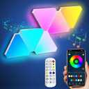 Triangle LED Light Panels, Triangle Lights with 6 Connection Ports, Real RGBIC Gaming Lights for Gaming Setup, Smart Wall Lights for Bedroom App Control Music Sync for Gaming Room Streaming, 6 Pack