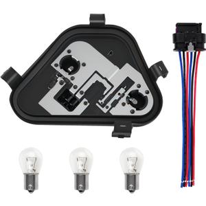 Right Passenger Side Rear Tail Light Lamp Holder Bracket Socket Panel Plug Connector Board with Bulbs & Harness Compatible with BMW 3 Series 320i 328i 335i 328d 2012-2015 Replace 63217313044