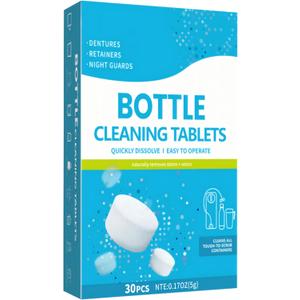 Thermos Cleaning Tablets,Bottle Cleaning Tablets,Stainless Steel Cleaner,for Hot Water Bottle,Coffee Pot,Glass,Tumbler, 30 Pcs