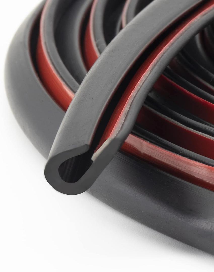 Edge Trim-Rubber U Channel Length with self-Adhesive Design for car Doors, Table Corners, etc (19.7FEET, Black)