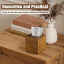 Dreamkey Acacia Wood Tissue Box Cover, Square Tissue Box Holder with Removable Top Lid, Solid Wooden Tissue Box Dispenser for Bathroom, Bedroom, Office