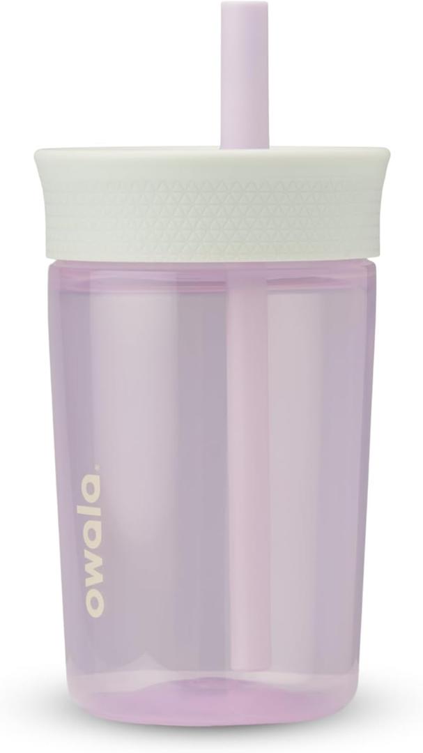 Owala Kids Insulation BPA-Free Plastic Tumbler with Spill Resistant Flexible Straw, Easy to Clean, Kids Water Bottle, Great for Travel, Dishwasher Safe, 15 Oz, Mint and Pink, (Unicorn)