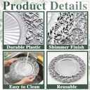 13 Inch Silver Plastic Charger Plates Set 12 Pack, Elegant Round Disc Chargers for Table Setting, Decorative Placemats for Regular Dinner Plates, Holidays, Events, and Entertaining (Design B)