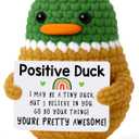 MBL Emotional Positive Support for Women - Small Funny Inspirational Crochet Mallard Duck Potato Pickle Birthday Christmas Stocking Stuffers Xmas Holiday Relaxation Gifts for Men Daughter Teens Friend