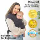 KeaBabies Baby Wrap Carrier - All in 1 Original Baby Carrier Newborn to Toddler Sling, Easy to Wear, Hands Free Bonding, Lightweight, Breathable Infant Wraps (Mystic Gray)
