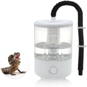 Reptile Fogger, 4L Top Fill Adjustable Mister Tank, Reptile Humidifier for Terrariums and Paludarium, Enhances Humidity Control, White, 1 Set