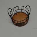 Coffee Pods Holder for Countertop, K Cup Holder Organizer, Sturdy Kcup Storage Basket with Wooden Base, Pods Container for Kitchen Bar Counter Office Desktop (Black)