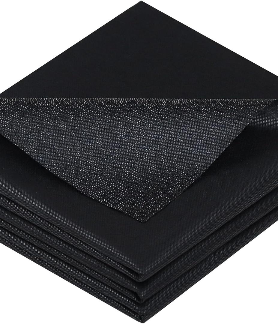PLANTIONAL Black Iron-On Non-Woven Fusible Interfacing: 39 x 72 inch Medium Weight Non-Woven Interfacing Iron On Polyester Single-Sided Interfacing for DIY Crafts Supplies