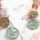 3 x YOLAKIS Initial R Wax Seal Stamp Olive Alphabet R Sealing Stamp and Eucalyptus Wax Stamp Brass Head Decorate Christmas Cards Envelope Gift Wrap Wedding Theme Party Invitation (R)