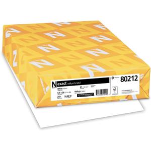 Wausau Exact Vellum Bristol Cardstock, 250 Sheets, White, 94 Brightness, 67 lb, 8.5 x 14 Inches