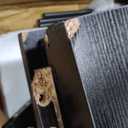 Coffee Bar Cabinet with Fridge Space, Mini Fridge Cabinet with Power Outlets and Glass Holder, Farmhouse Design Mini Fridge Stand with Storage for Living Room, Kitchen, Entryway, Black