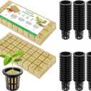 VIVOSUN 72 Rockwool Cubes & Net Pots Set for Hydroponics, 1.2 x 1.2 x 1.6 Cubes, 72 Plugs & 72 2 Net Cups for Hydroponic Growing, Seed-Starting, Cloning, Tower Gardens