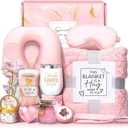 Birthday Gifts for Women Self Care Gifts Get Well Soon Gifts for Women,Relaxing Spa Gifts Basket w/Flannel Blanket Traveling Pillow Care Package christmas Birthday Gifts Idea for Mom Her Wife Friends