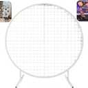 LANGXUN 6.2ft white Balloon Arch kit, Circle Metal Party Decoration, for Birthday Party Decoration, Wedding Decoration, Graduation Decorations and Baby Shower Photo Background Decoration