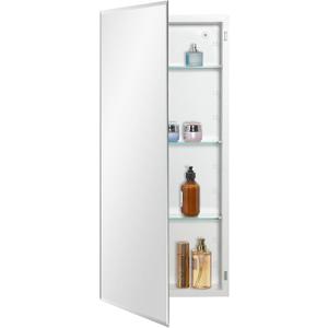 IDYLLOR Bathroom Medicine Cabinet with Beveled Edge Mirrored Door 16 x 36 inch, Recessed or Surface Mount, with Adjustable Glass Shelves