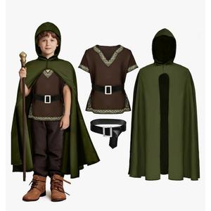 G.C Kids Renaissance Shirt Cloak Costume Belt Boys Medieval Costume Accessories Outfit Knight Hooded Cape Halloween Cosplay, 120