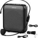Norwii Bluetooth Voice Amplifier, Power Amplifiers, Portable Mini Wired Microphone Headset for Teacher Classroom & Outdoor Lectures, Teaching, Tour Guides, USB-C Rechargeable - 2000mAh, Black
