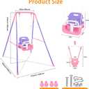 4 in 1 Toddler Swing Set & Baby Jumper, Foldable Swing Set for Backyard