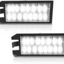 Full LED License Plate Light Tag Light Assembly for 2014-2022 Jeep Grand Cherokee Compass Patriot, 6000K Black, Tag Lamp Assembly Replacement, 2PCS