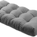 Bench Cushion 27 inches for Indoor Furniture, Premium Waterproof Linen for Outdoor Non-Slip Tufted Cushions, High-Density Memory Foam(Light Beige-27x12x4in)