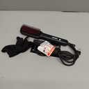 MiroPure Hair Straightener Brush with Plasma Technique, Ceramic Straightening Brush with 16 Temp Settings 30s Fast Heating, Hair Straightener Comb with LED Display & Dual Voltage, Black+Rosered