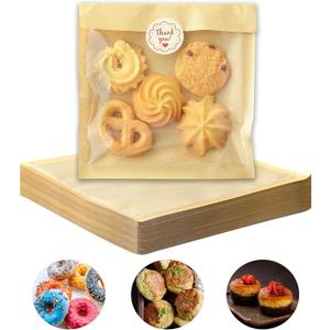 100 PCS Cookie Packaging Bags with Seal, JINLIFA 5.7x6.5 Inch Baked Goods Packaging with Window, Heat Sealable & Grease Resistant Individual Cookie Bags Sleeves for Brownie, Donut, Treat, Cake Scone