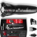 Cordless Electric Razor for Men: 3-in-1 Shaver for Beard/Nose/Sideburns - IPX7 Waterproof Travel Kit - Turbo Speed & Precision Blades