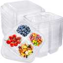 Haawooky 30 Pcs Bento Snack Containers,4 Compartment Meal Prep Lunch Containers with Lids,Food Storage Containers for School Work Travel (30 Pack Clear)