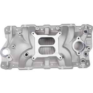 2701 Engine Dual Plane Intake Manifold Compatible with 1955-1986 Chevy 305 327 350 383 Small Block V8 - Idle - 5500 RPM Range